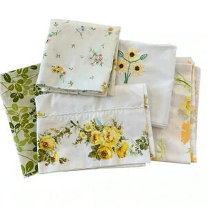 Lot Of 5 Vintage Standard Floral Pillowcases